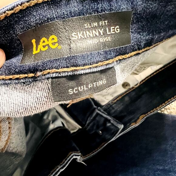 Vintage Y2K Lee Sculpting Slim Fit Mid Rise Skinny Jeans Streetwear Denim 28 - Picture 4 of 4